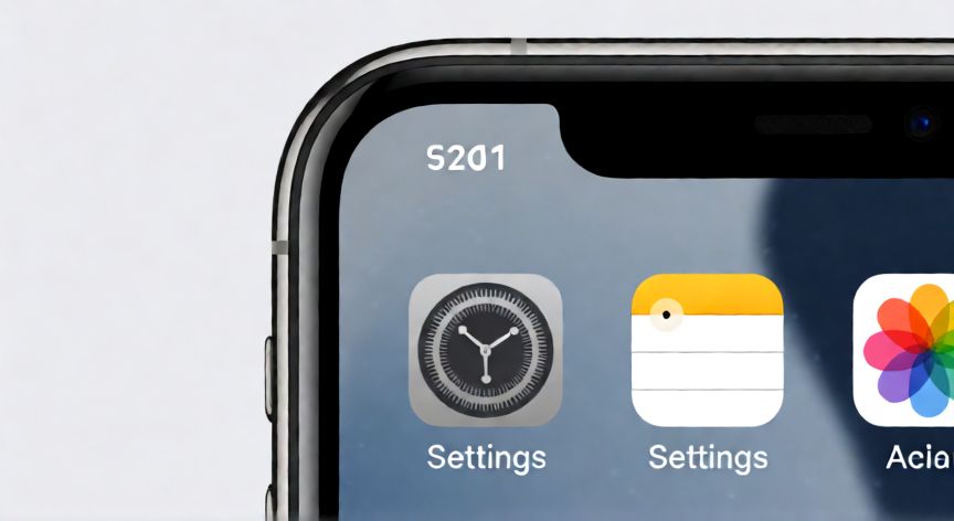 Pantalla de inicio del iPhone 11 mostrando la aplicación Ajustes