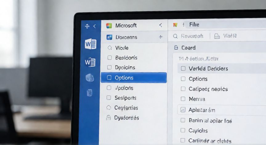 Interfaz de Word mostrando cómo acceder a las opciones de idioma