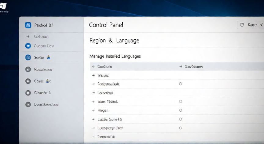 Panel de control de Windows 8.1 mostrando opciones de idioma