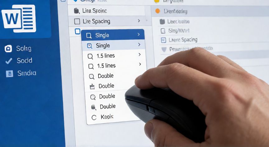 como cambiar el interlineado en word, Menú desplegable de interlineado en la pestaña Inicio de Microsoft Word mostrando opciones predefinidas.