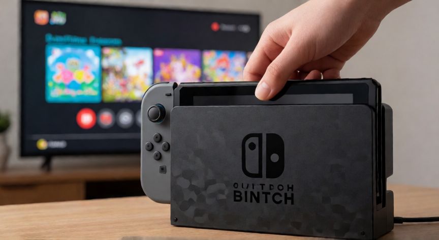 como cambiar el joystick de la switch, Consola Nintendo Switch entrando en la base de carga