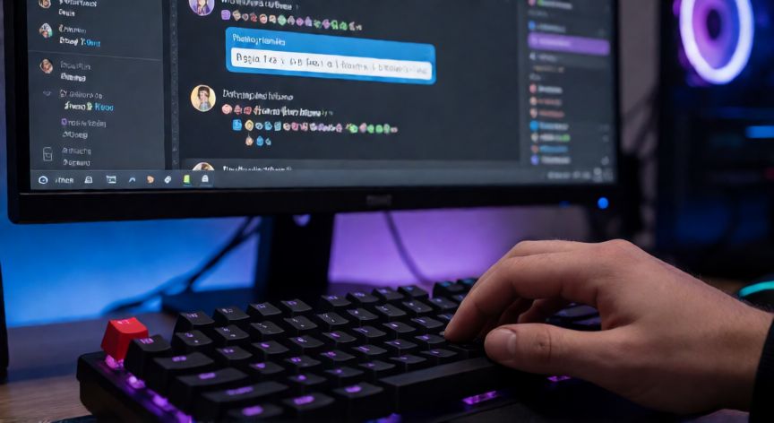 como cambiar el juego en twitch siendo mod, Mano escribiendo mensaje de solicitud de cambio de juego en Twitch