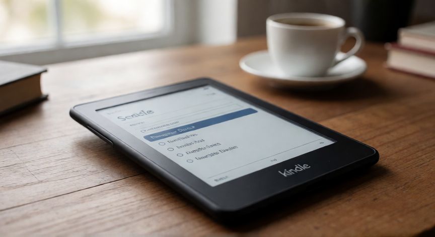 como cambiar el kindle de cuenta, Pantalla de configuración de un Kindle mostrando la opción para desvincular el dispositivo