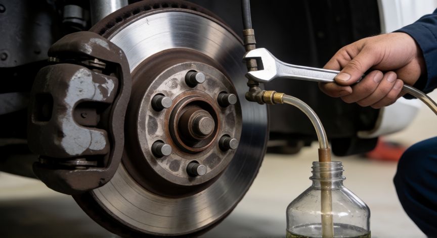 como cambiar el liquido de frenos, Purga del sistema de frenos en la rueda trasera