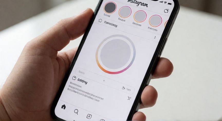 Pantalla de móvil mostrando la opción para cambiar la foto de perfil en Instagram