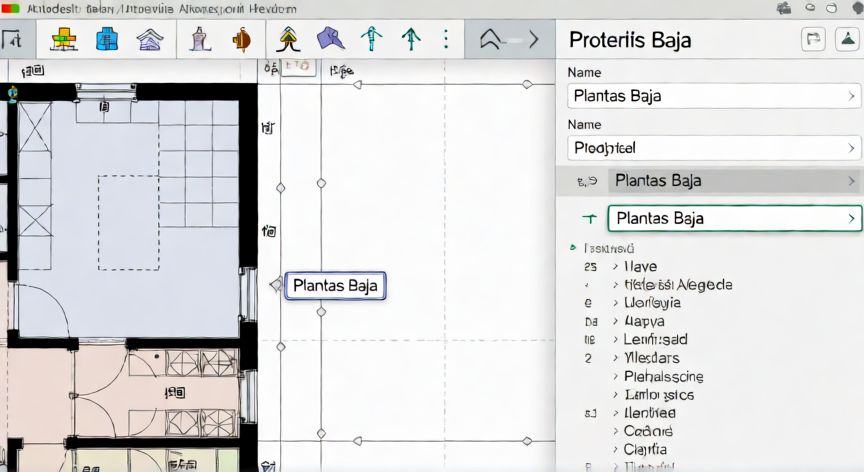Pantalla de Revit mostrando el panel de propiedades para renombrar un nivel