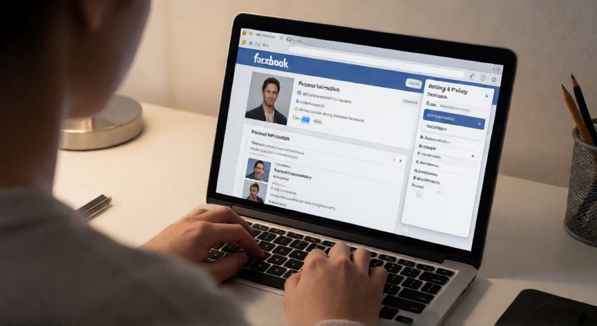 como cambiar el nombre en facebook, Interfaz de escritorio de Facebook en la sección de ajustes