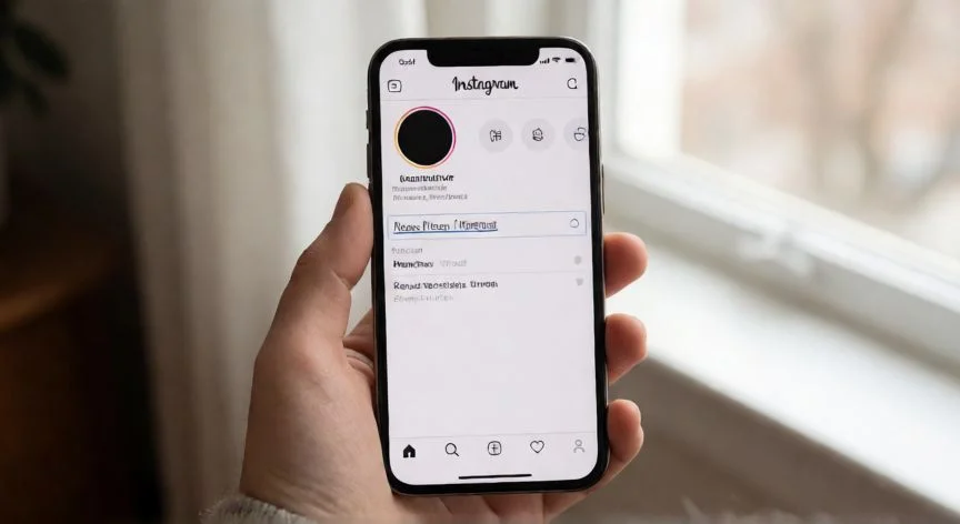 Pantalla de móvil mostrando la edición del nombre de usuario en Instagram