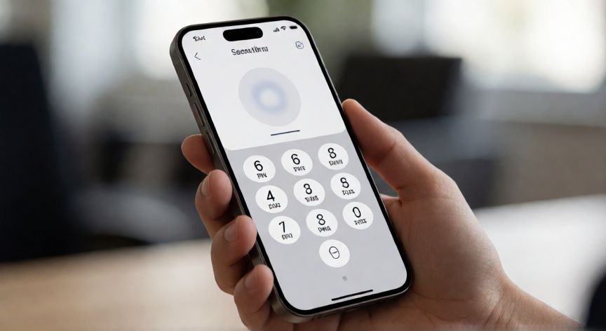 Persona cambiando el PIN de banca móvil en su teléfono