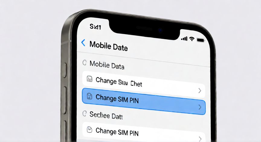 Pantalla de ajustes de un iPhone mostrando la opción para cambiar el PIN de la SIM