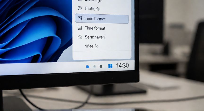 Interfaz de Windows mostrando cómo cambiar el formato de hora