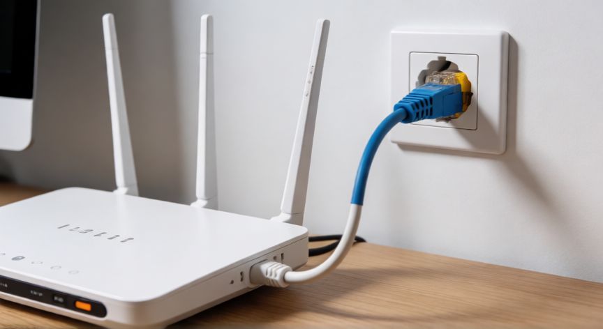 Conexión de fibra óptica al nuevo router en casa