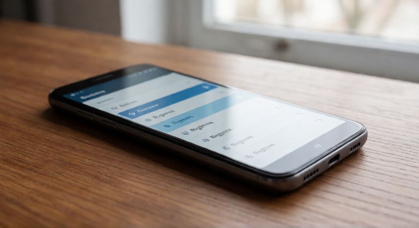 como cambiar el sonido de llamada, Pantalla de configuración de sonido en un teléfono Android sobre una mesa