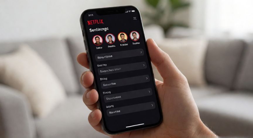 como cambiar mi 0lan de netflix, Pantalla de configuración de cuenta de Netflix en un teléfono móvil