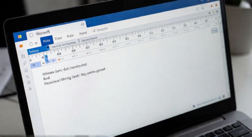 como colocar en word la regla, Ventana de Microsoft Word con la regla horizontal activada en la pestaña Vista