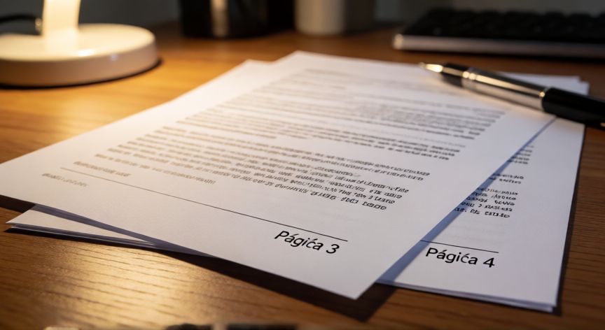 como como enumerar paginas en word, Documentos impresos en Word con números de página visibles en el pie