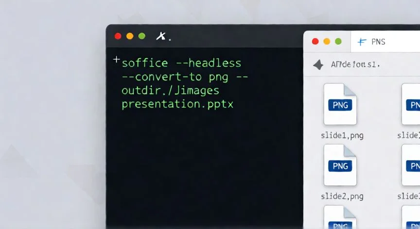 como convertir powerpoint en imagen, Terminal de Linux convirtiendo presentación PowerPoint a imágenes PNG en lote