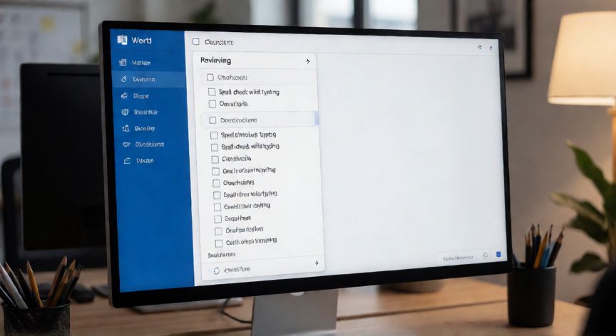 como corregir en word la ortografia, Ventana de opciones de Word con la sección de revisión ortográfica activada