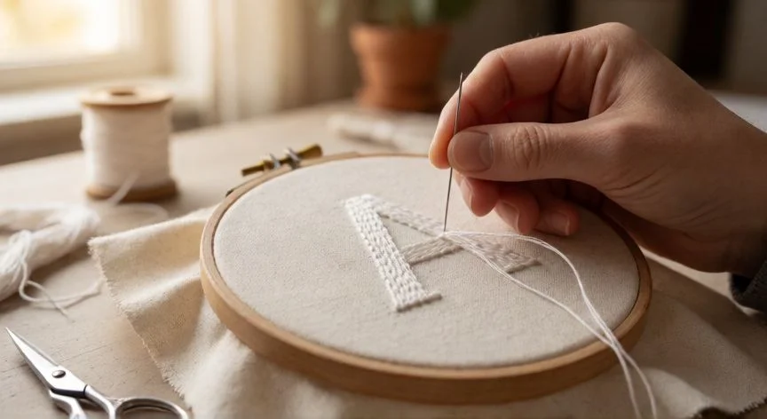 Cómo coser letras en tela a mano: guía completa paso a paso