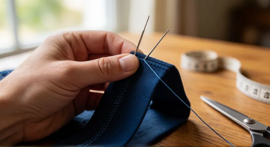 Cómo coser tela elástica a mano paso a paso
