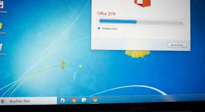 Ventana de instalación de Microsoft Office en un escritorio con Windows 7