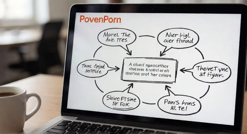 como dibujar en powerpoint, Mapa mental con trazos y formas creados en una diapositiva de PowerPoint