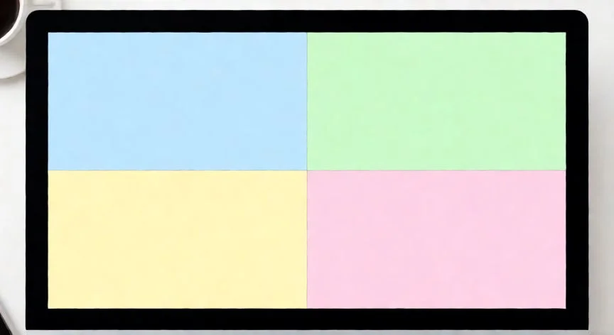 Cómo dividir una diapositiva de PowerPoint en 4 partes iguales