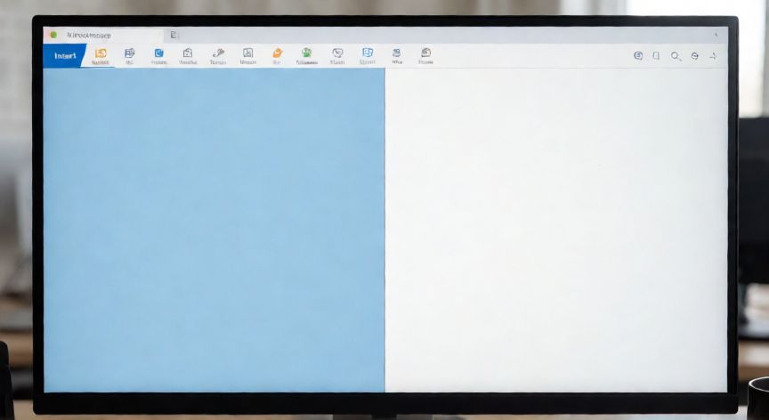 como dividir una hoja de powerpoint en 2 partes iguales, Diapositiva de PowerPoint dividida en dos mitades iguales con colores distintos