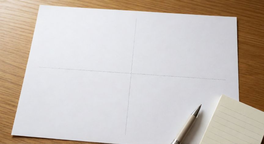 como dividir una hoja word en 4 partes iguales, Hoja de Word dividida en 4 partes iguales en cuadrícula 2x2