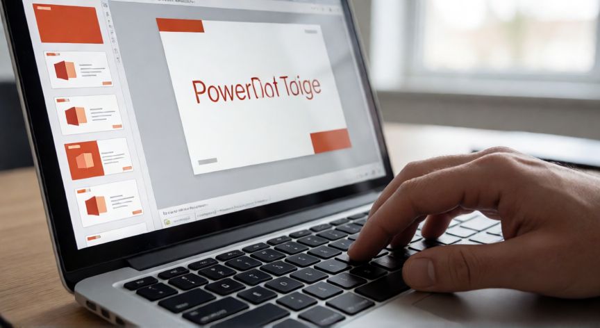 como duplicar en powerpoint, Mano presionando Ctrl + D en el teclado con PowerPoint abierto mostrando diapositivas