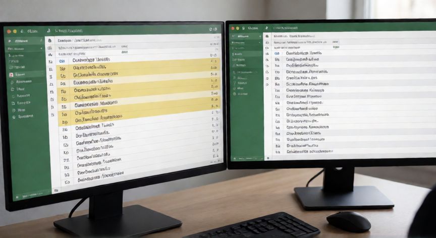 como eliminar en excel duplicados, Comparación antes y después de eliminar duplicados en dos ventanas de Excel