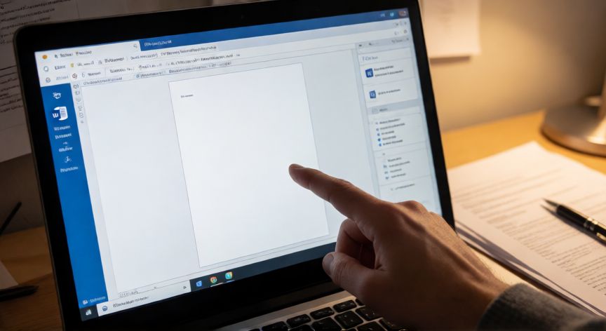 como eliminar en word hojas, Documento de Word con una página en blanco causada por un salto de sección oculto