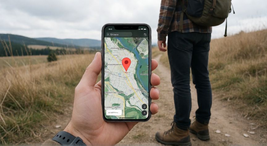 como encontrar 480 en suri, Persona consultando mapa satelital en una zona rural para localizar una referencia