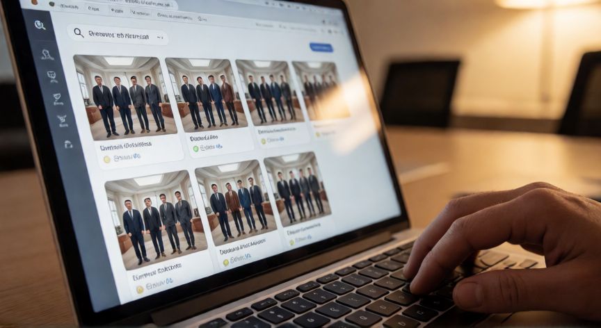 como encontrar a una persona con una foto, Pantalla con resultados de búsqueda inversa de imágenes