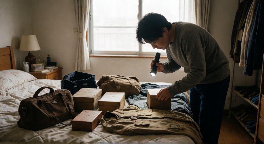como encontrar dinero perdido en casa, Búsqueda de dinero perdido en ropa, bolsos y cajas del dormitorio