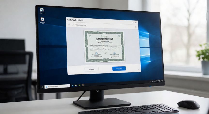 como encontrar el certificado digital en el ordenador, Pantalla de un ordenador Windows mostrando el visor de certificados digitales