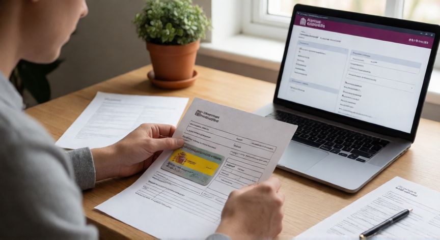 como encontrar el numero de la seguridad social, Persona buscando su número de Seguridad Social en documentos y en la sede electrónica