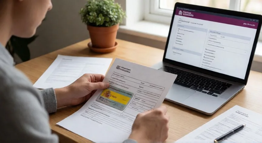 Persona buscando su número de Seguridad Social en documentos y en la sede electrónica