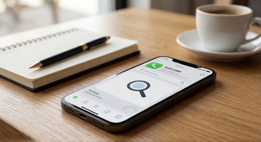 como encontrar gemini en mi celular, iPhone sobre una mesa buscando la app de Gemini en la App Store
