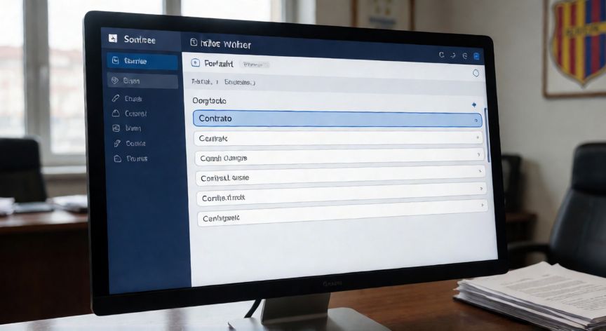como encontrar jugadores que acaban contrato fifa 26, Pantalla de scouting con filtro de contrato en un juego de fútbol