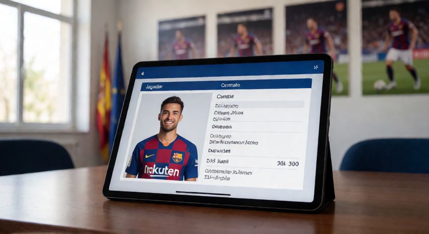 como encontrar jugadores que acaban contrato fifa 26, Ficha de jugador con datos de contrato en una tableta