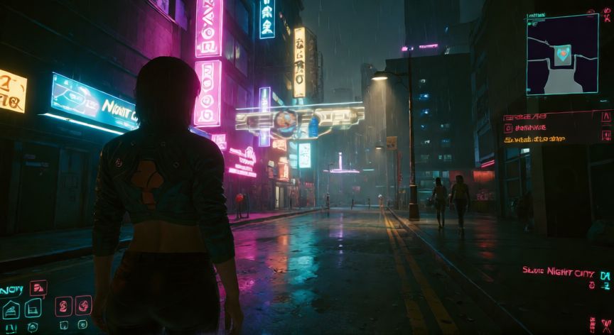 como encontrar kerry cyberpunk, Jugador buscando un marcador en el mapa de Cyberpunk 2077