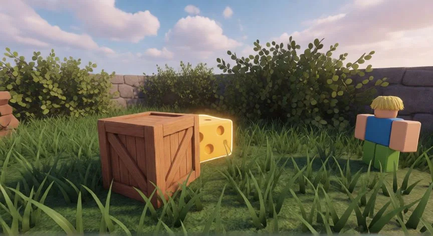 Rat gigante acechando en el laberinto de queso de Roblox