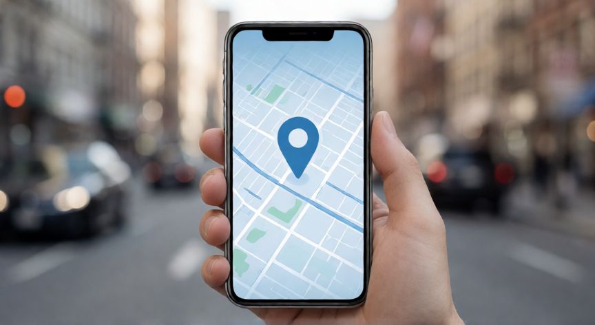 como encontrar mi movil, Pantalla de un móvil mostrando la ubicación en un mapa