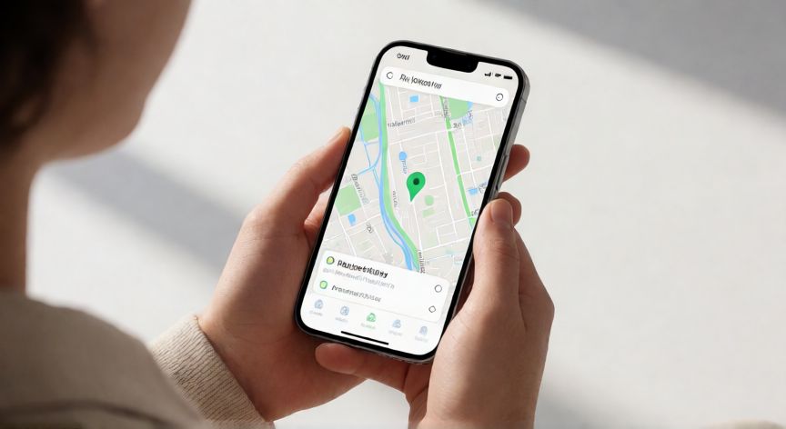 como encontrar mis airpods, Persona buscando AirPods en el mapa desde el teléfono