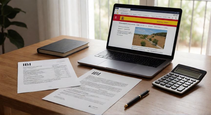 como encontrar referencia catastral de una vivienda, Documentos con la referencia catastral sobre una mesa de trabajo