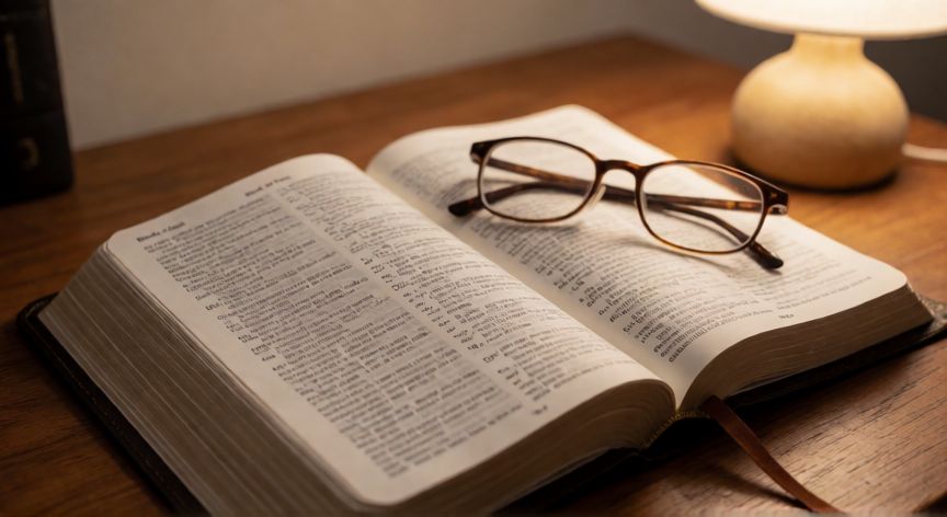 como encontrar salmo 91 en la biblia, Biblia abierta mostrando el Salmo 91 en el Libro de los Salmos sobre un escritorio de madera