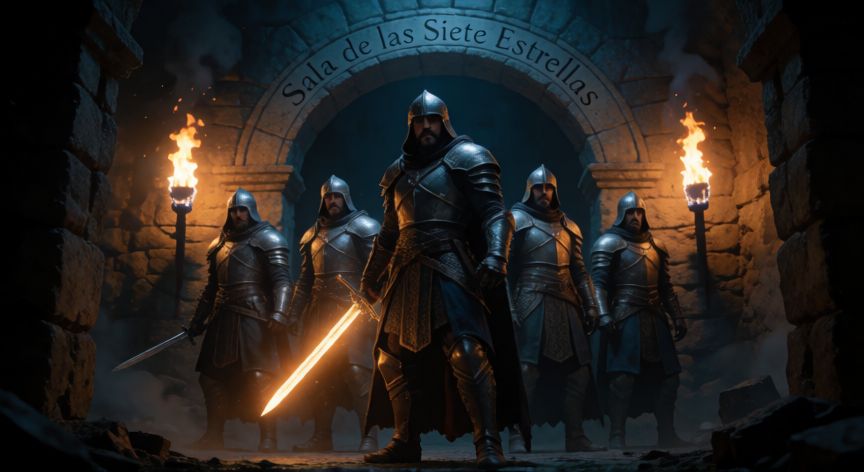 como encontrar teraincursiones de 7 estrellas, Grupo de jugadores entrando en una incursión de máxima dificultad en un dungeon oscuro