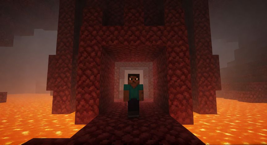 como encontrar una bastion en minecraft, Entrada de una estructura tipo bastión en el Nether de Minecraft