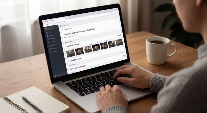 como encontrar videos eliminados de youtube, Persona buscando un video eliminado de YouTube en el archivo web